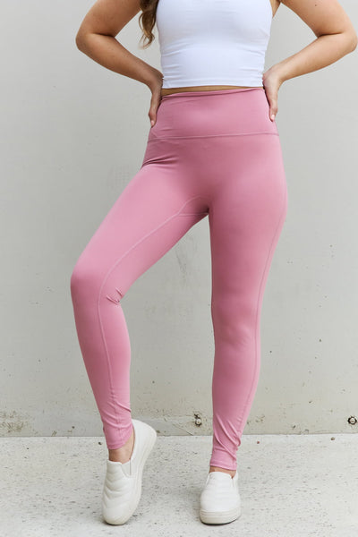 Zenana Fit For You Full Size High Waist Active Leggings in Light Rose - Ushaka International Marketplace