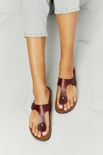 MMShoes Drift Away T-Strap Flip-Flop in Brown - Ushaka International Marketplace