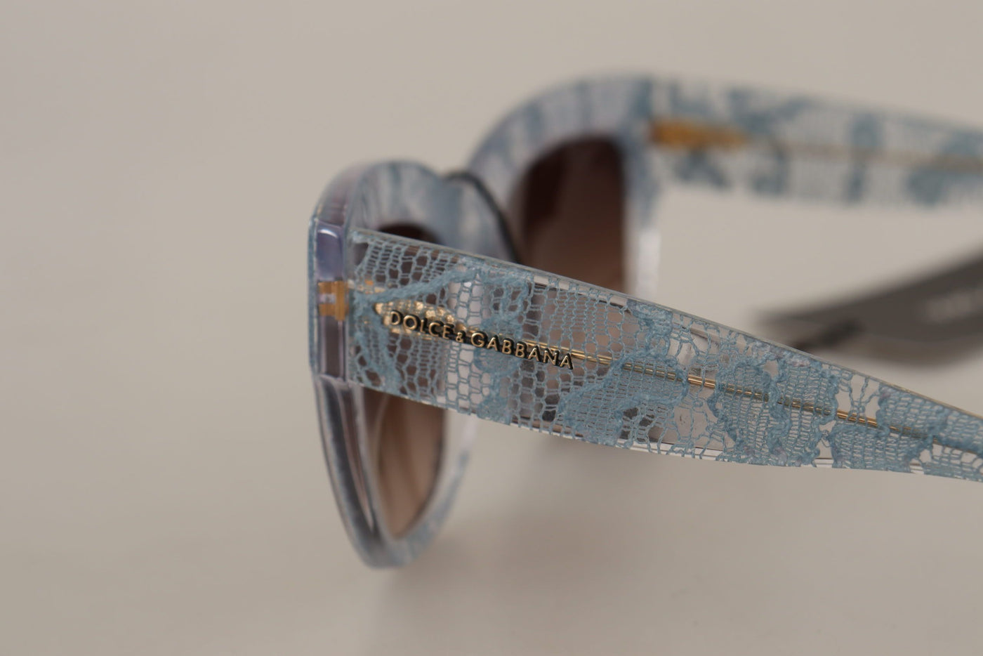 Dolce & Gabbana Blue Lace Acetate Rectangle Shades Sunglasses