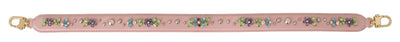Dolce & Gabbana Pink Leather Crystal Stud Accessory Shoulder Strap
