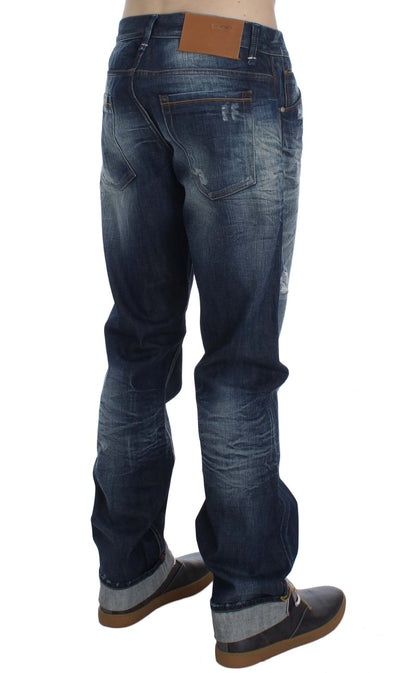 Acht Blue Wash Cotton Denim Regular Fit Jeans