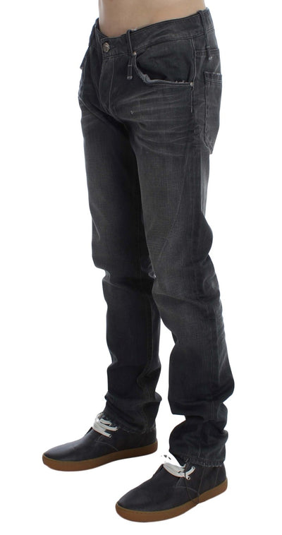 Acht Gray Cotton Regular Low Fit Jeans