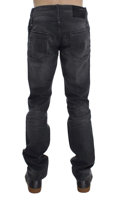 Acht Gray Cotton Regular Low Fit Jeans