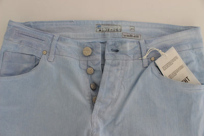 Acht Blue Cotton Stretch Low Waist Fit Jeans