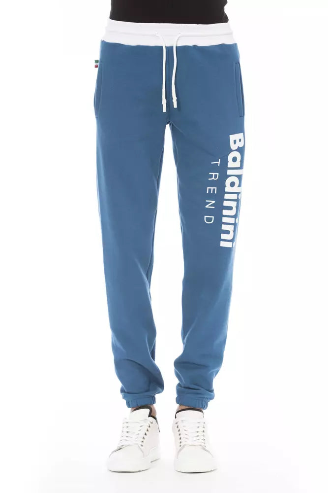 Baldinini Trend Blue Cotton Men Sport Pant