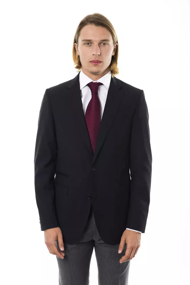 Uominitaliani Black Wool Mens Blazer