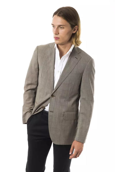 Uominitaliani Gray Wool Men Blazer