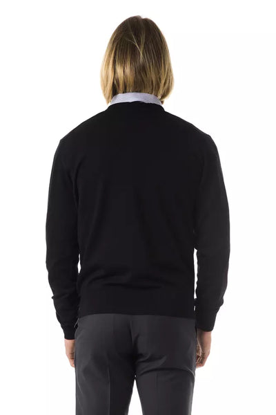 Uominitaliani Black Wool Men Sweater