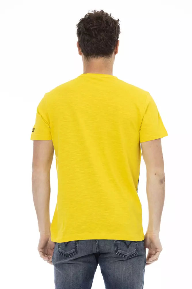 Trussardi Action Yellow Cotton Men T-Shirt