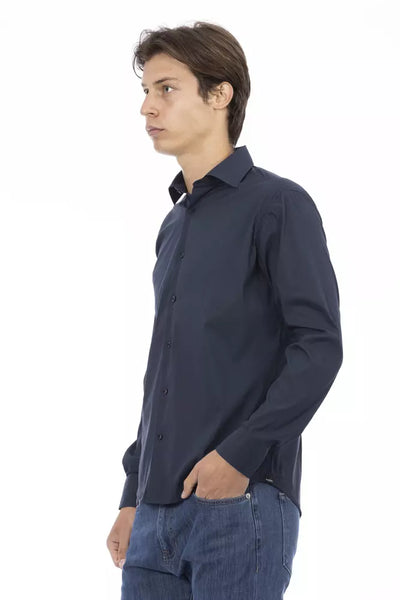 Baldinini Trend Blue Cotton Men Shirt