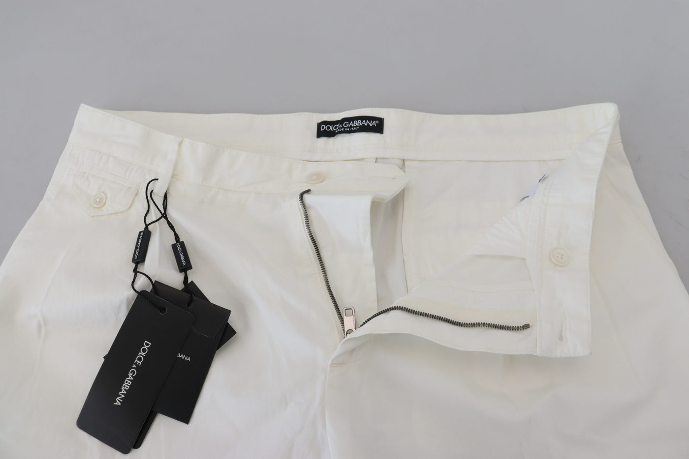 Dolce & Gabbana Elegant White Cotton Chino Pants