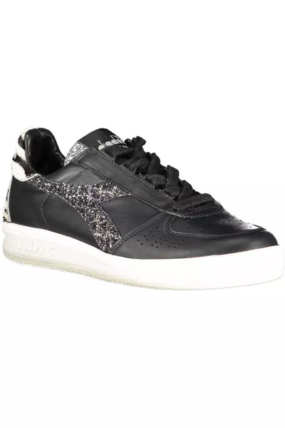 Diadora Black Leather Womens Sneaker