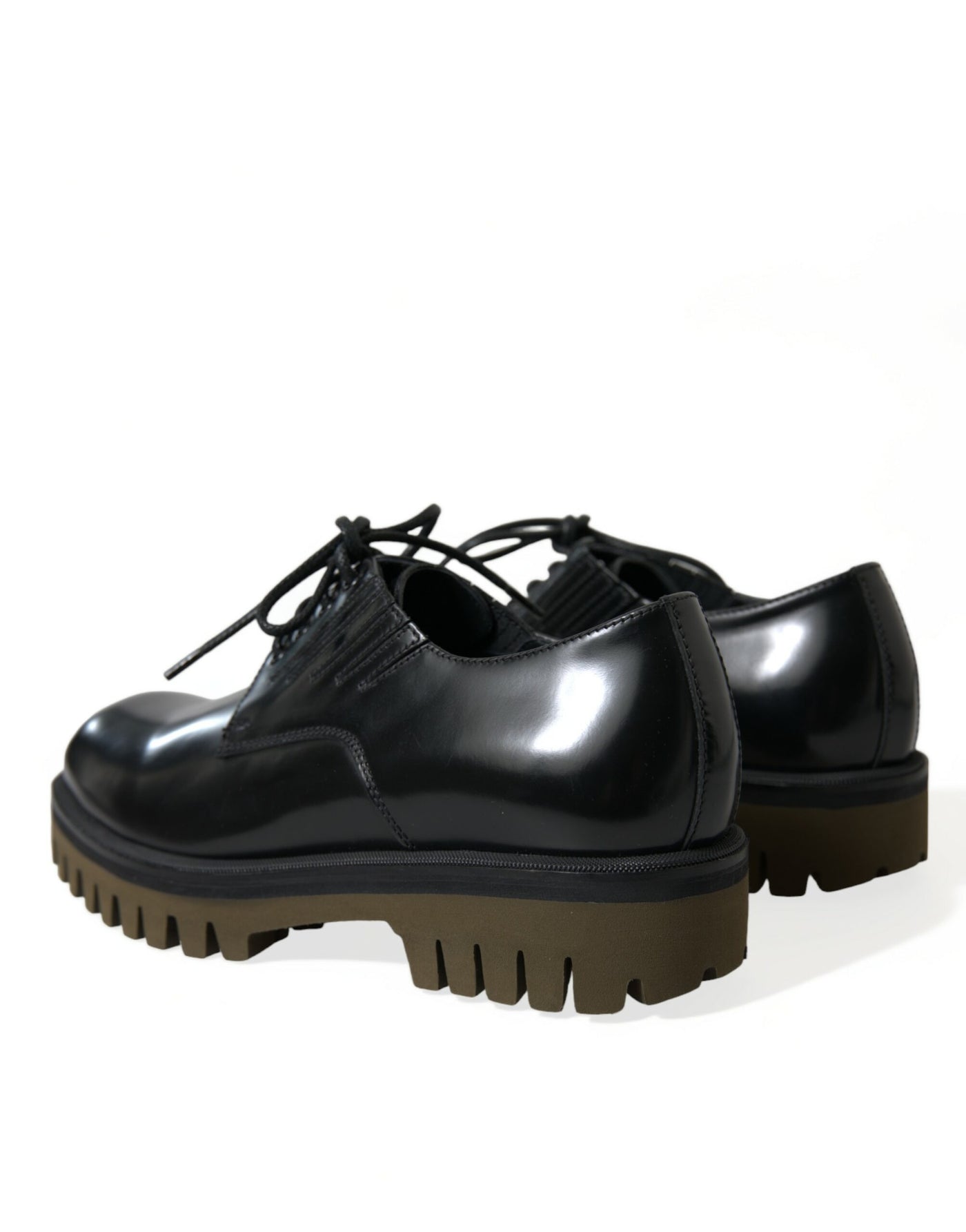 Dolce & Gabbana Elegant Black Leather Derby Dress Shoes