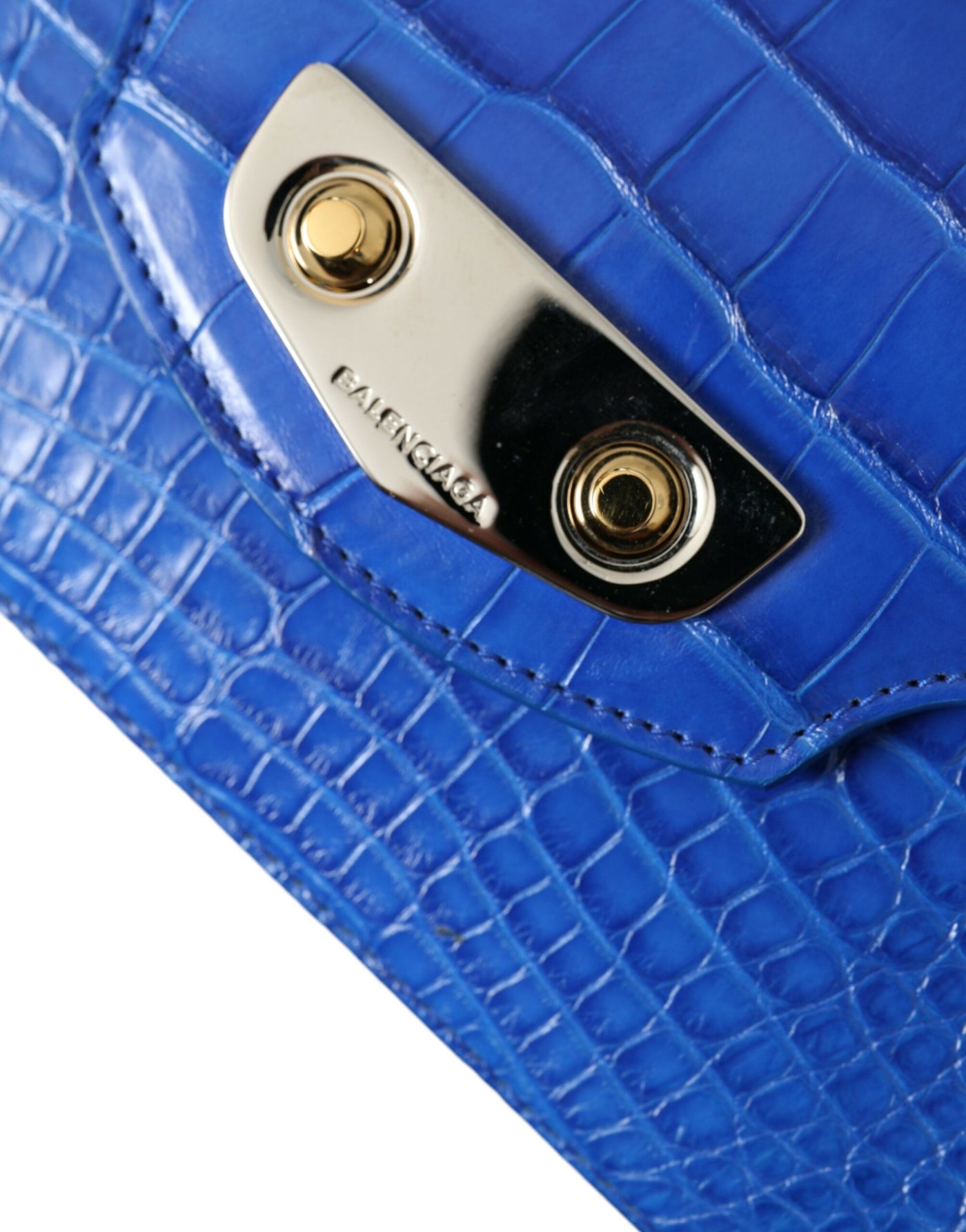 Balenciaga Blue Exotic Leather Neo Classic Purse Shoulder Handbag Bag