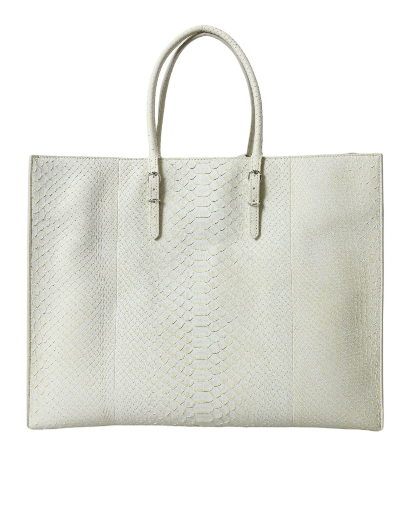 Balenciaga White Yellow Exotic Skin Leather Shopping Tote PAPIER Bag