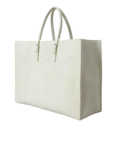 Balenciaga White Yellow Exotic Skin Leather Shopping Tote PAPIER Bag