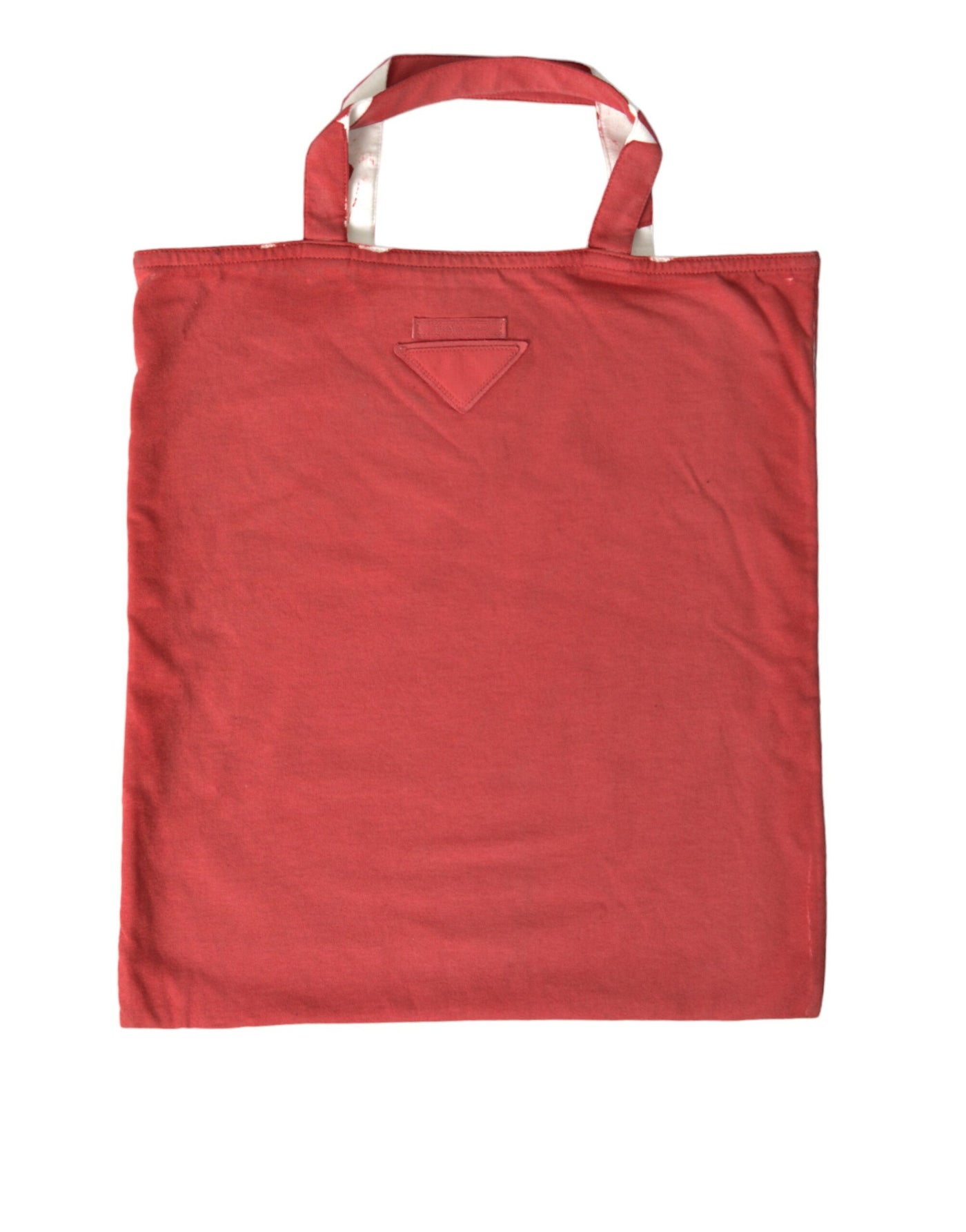 Prada Red Jersey Fabric Logo Shoulder Shopping Tote Bag