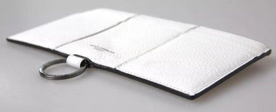 Dolce & Gabbana White Calfskin Leather Large Crossbody Card Holder Wallet
