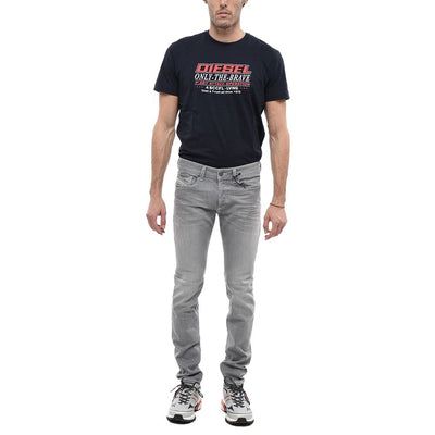 Diesel Gray Cotton Men Skinny Jean