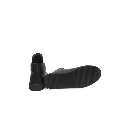 Cerruti 1881 Black Calfskin Men Sneaker