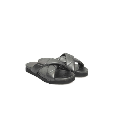 Cerruti 1881 Gray Lambskin Women Sandal