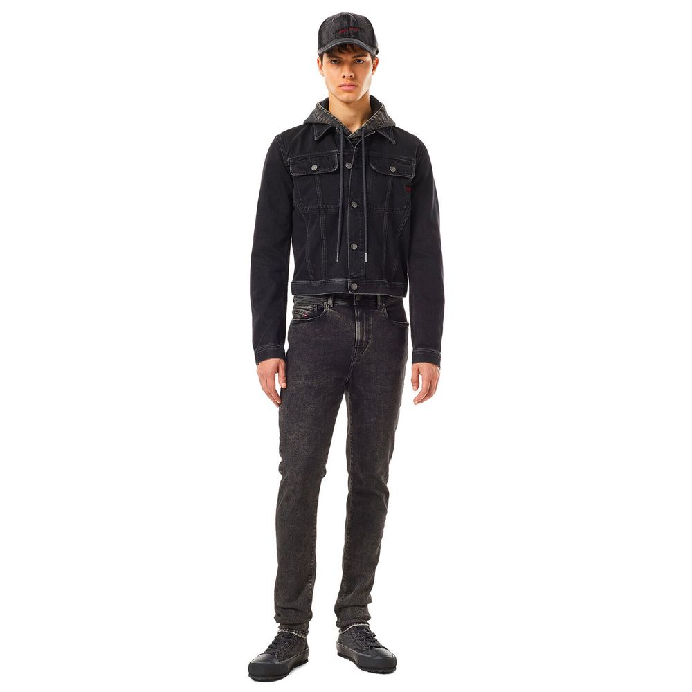 Diesel Black Cotton Men Jean