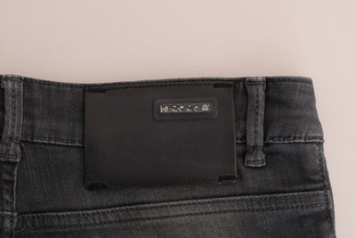 Acht Gray Cotton Slim Fit Denim Jeans