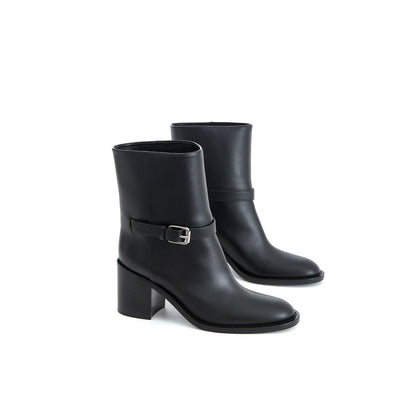 Burberry Black Leather Ankle Boots