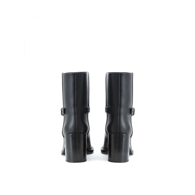 Burberry Black Leather Ankle Boots