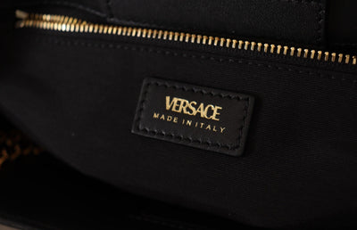 Versace Elegant Large Black Nappa Leather Tote