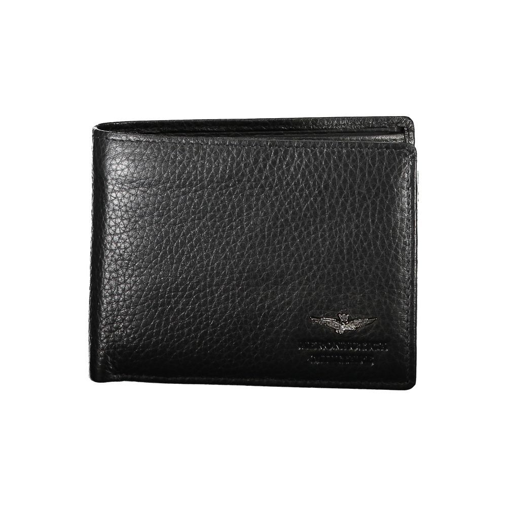 Aeronautica Militare Sleek Dual-Compartment Leather Wallet