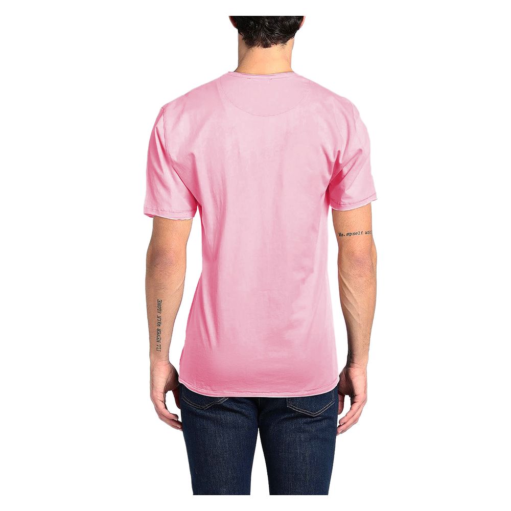 Yes Zee Chic Pink Cotton Tee with Front Print