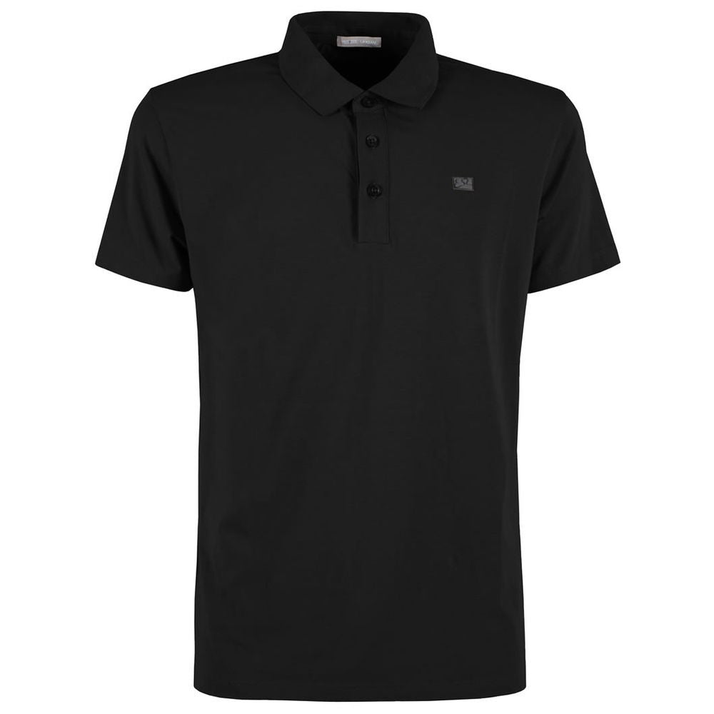 Yes Zee Sleek Black Polo with Stretch Comfort