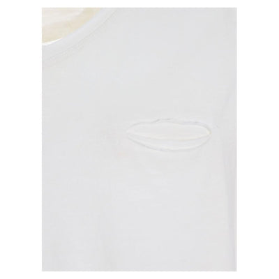 Yes Zee Crisp White V-Neck Tee with Pocket Detail