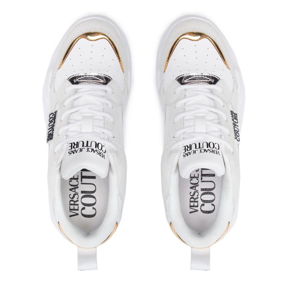 Versace Jeans White Leather Di Calfskin Sneaker