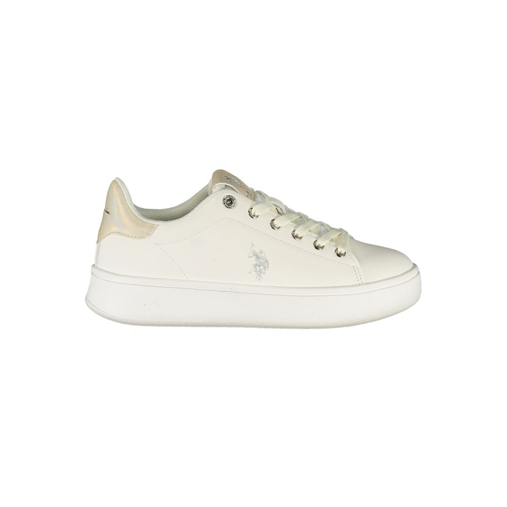 U.S. POLO ASSN. Elegant White Lace-Up Sports Sneakers