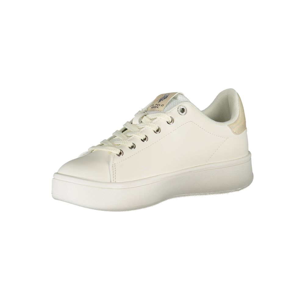 U.S. POLO ASSN. Elegant White Lace-Up Sports Sneakers