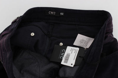 Costume National Purple Cropped Corduroys Jeans