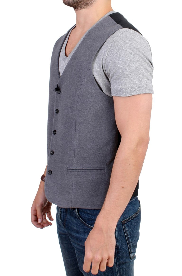 Costume National Gray cotton blend casual vest