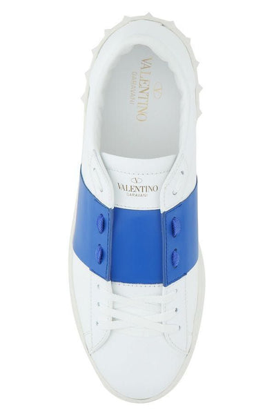 Valentino Sleek White Calf Leather Low-Top Sneakers