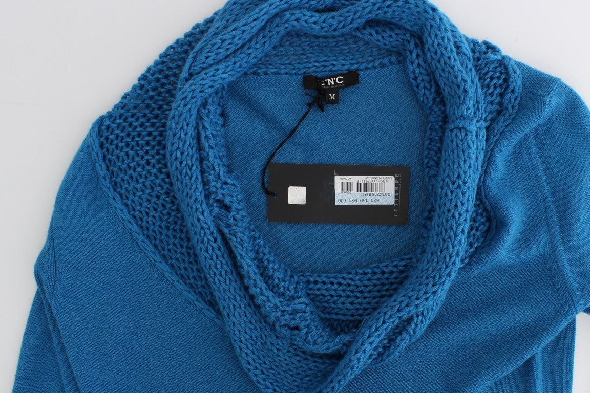 Costume National Blue knitted scoopneck sweater