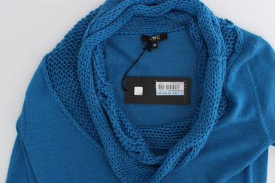 Costume National Blue knitted scoopneck sweater
