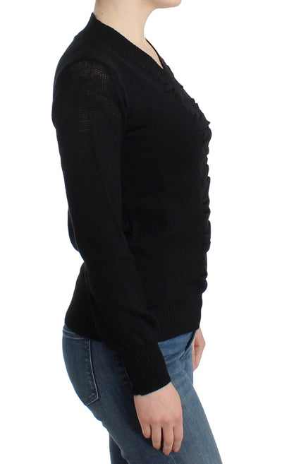 Costume National Black V-neck wool sweater