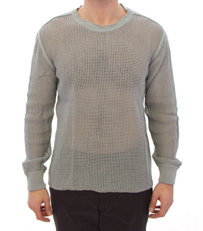 Dolce & Gabbana Gray Runway Logo Netz Pullover Netted Sweater