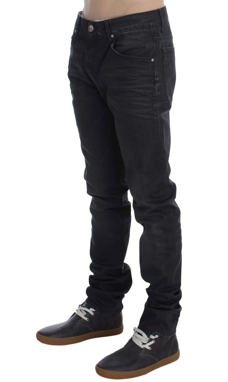 Acht Gray Cotton Skinny Slim Fit Jeans