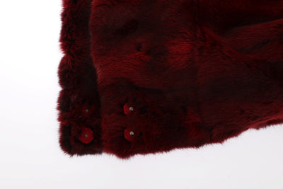 Dolce & Gabbana Bordeaux Hamster Fur Crochet Hood Scarf Hat