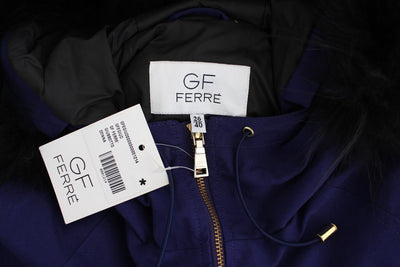 GF Ferre Blue Padded Jacket Hooded Short K-Way