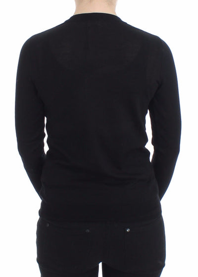 Dolce & Gabbana Black Crewneck Sweater Pullover Top