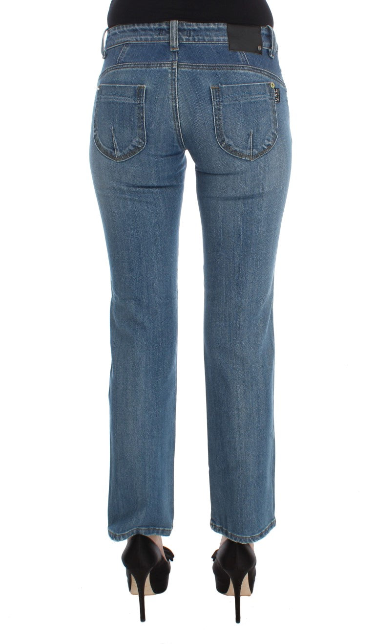 Costume National Blue Cotton Slim Fit Cropped Jeans