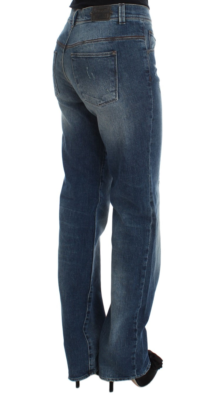 Ermanno Scervino Blue Wash Cotton Blend Slim Fit Jeans